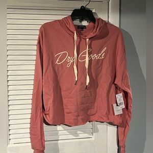 Pink cropped Dry Goods Hoodie